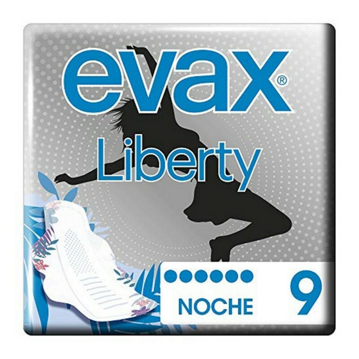 Night Sanitary Pads with Wings Liberty Evax (9 uds) - Calm Beauty IE