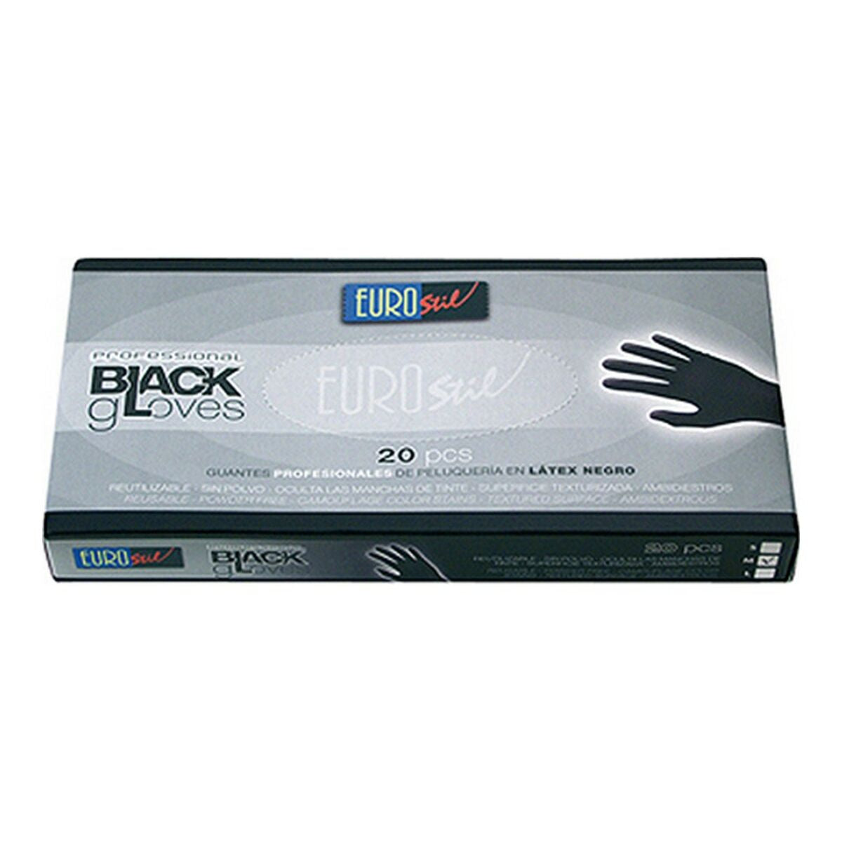 Disposable Gloves Eurostil Guantes Latex Black (20 uds) - Calm Beauty IE